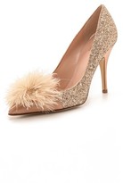 Thumbnail for your product : Kate Spade Lilo Marabou Glitter Pumps