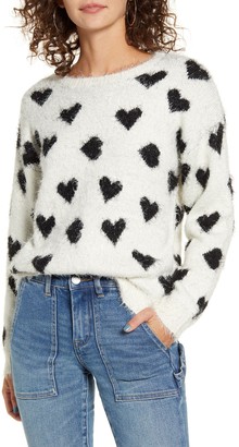 Cotton Emporium Heart Eyelash Sweater