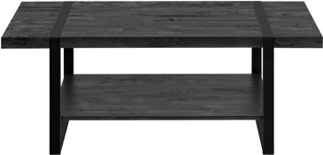 Latitude Run Coffee Table, Accent, Cocktail, Rectangular, Living Room, 48\L, Black Laminate, Black Metal, Contemporary, Modern