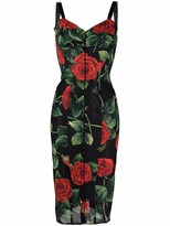 Thumbnail for your product : Dolce & Gabbana Rose-Print Bustier-Style Dress