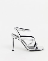 Thumbnail for your product : New Look multi strap heeled sandals in silver