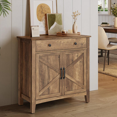 Gracie Oaks 2 Door Accent Cabinet with drawer divider Cassiana