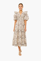 Thumbnail for your product : Sea Day Calla Cheetah Puff Sleeve V Neck Dress