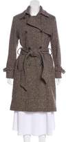 Thumbnail for your product : RED Valentino Wool-Blend Herringbone Knee-Length Coat