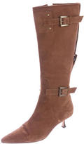 Thumbnail for your product : Manolo Blahnik Suede Pointed-Toe Boots