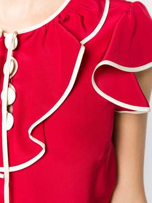 RED Valentino ruffle neck blouse