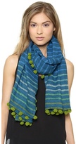 Thumbnail for your product : Marc by Marc Jacobs Pom Pom Stripe Snake Print Scarf