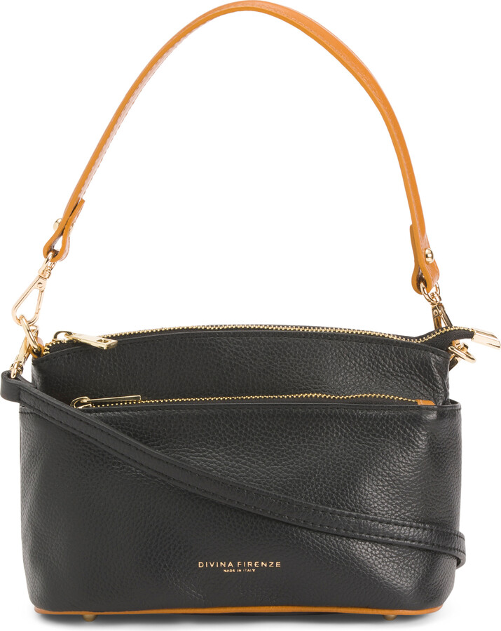 Divina Firenze Made In Italy Leather Boxed Triple Entry Crossbody