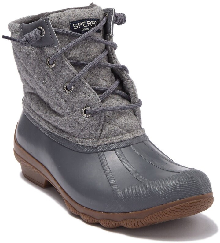 black and grey sperry boots