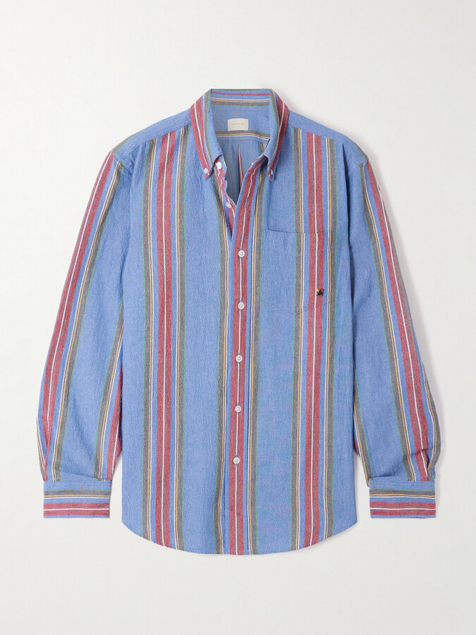 Aimé Leon Dore Striped Cotton Oxford Shirt - Blue
