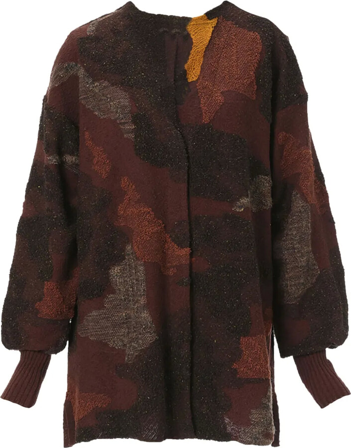 Mame Kurogouchi Pile Jacquard Knitted Cardigan