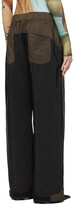 Thumbnail for your product : Serapis Brown & Black Paneled Trousers