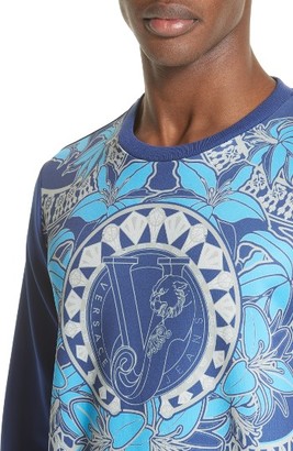 Versace Men's Jeans Hawaii Print Scuba Sweatshirt