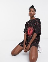 Thumbnail for your product : Motel oversized t-shirt dress in sun and moon print