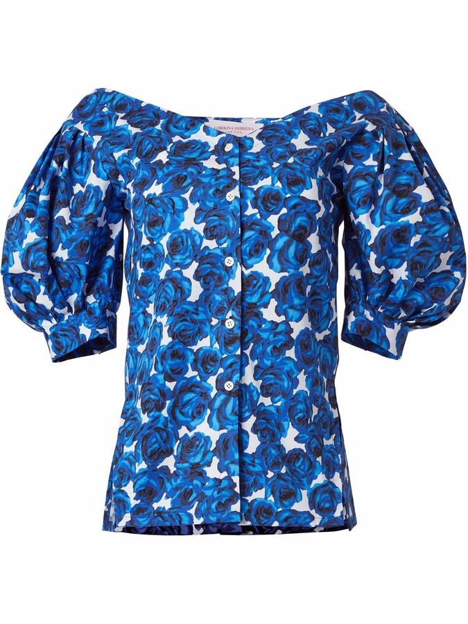 Carolina Herrera Oversized Floral-print Silk-gazar Shirt 