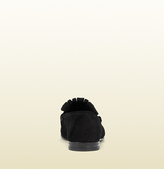 Thumbnail for your product : Gucci Suede Fringe Horsebit Loafer