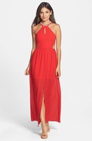Thumbnail for your product : a. drea Embellished Halter Maxi Dress (Juniors)