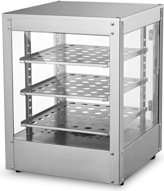 Yescom Pizza Food Warmer Commercial Countertop Display Case 3-Tier 15X15x20
