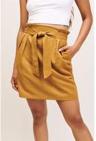 Thumbnail for your product : Dynamite Avery Belted Mini Skirt - FINAL SALE Gold Brown Mix Beige