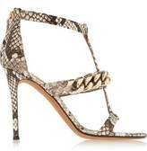Givenchy Python Sandals With Gold Cha 