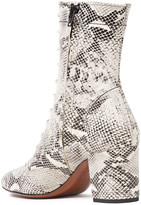 Thumbnail for your product : ALEXACHUNG Lace-up Snake-effect Leather Ankle Boots