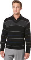 Thumbnail for your product : Perry Ellis Black Striped V-Neck Sweater