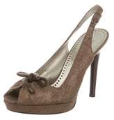 Thumbnail for your product : Stella McCartney Woven Peep-Toe Pumps