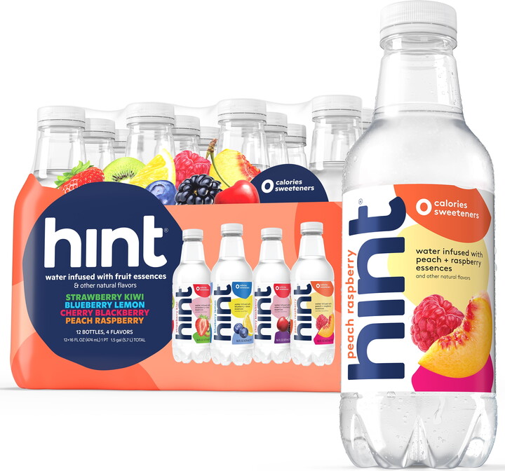 Hint Bottled Water, 4-Flavor Smash-Up Variety Pack - Purified Water Beverages with Zero Calories, Natural Flavors, and Sugar Free - 16 Fl Oz (Pack of 12)