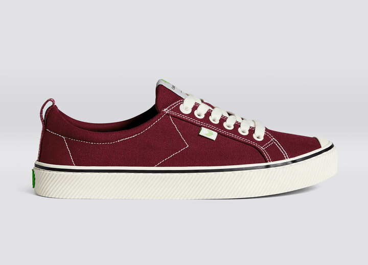maroon slip on sneakers