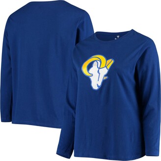 Fanatics Women's Plus Size Royal Los Angeles Rams Primary Logo Long Sleeve T-shirt