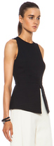 Thumbnail for your product : Proenza Schouler Pleated Satin Flared Top in Black