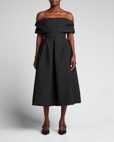 Foldover Off-the-Shoulder Full Skirt  
