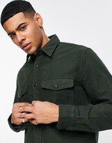 Thumbnail for your product : Selected double pocket overshirt in khaki