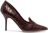 Thumbnail for your product : DSQUARED2 Croc-Effect High-Heel Loafer Pumps