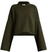 Thumbnail for your product : J.W.Anderson Wool And Cashmere Blend Cropped Sweater - Womens - Khaki