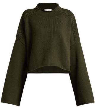 J.W.Anderson Wool And Cashmere Blend Cropped Sweater - Womens - Khaki