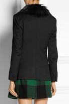 Thumbnail for your product : Band Of Outsiders Faux fur-trimmed wool-twill blazer