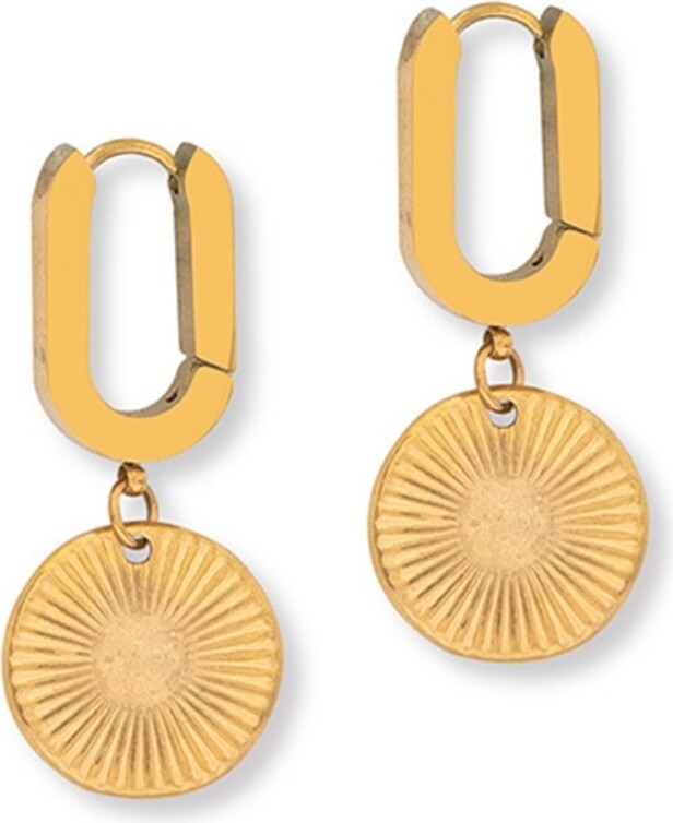 A Weathered Penny Gold Sunburst Hoops