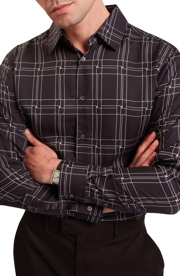 Ted Baker Lirra Regular Fit Geometric Print Button-Up Shirt