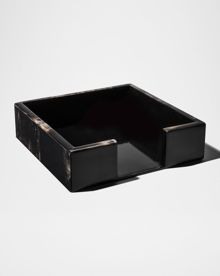 Horn Veneer Large Dinner Napkin Holder