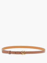 Thumbnail for your product : Loewe Monogram-buckle Leather Belt - Tan Gold