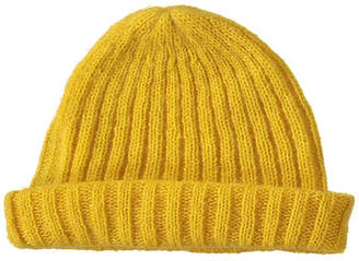 Lowie Mohair Ribbed Fisherman’s Beanie In Yellow