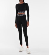 Thumbnail for your product : Dolce & Gabbana High-rise cotton leggings