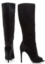 Thumbnail for your product : PeepToe Black Knee High Heeled Boots