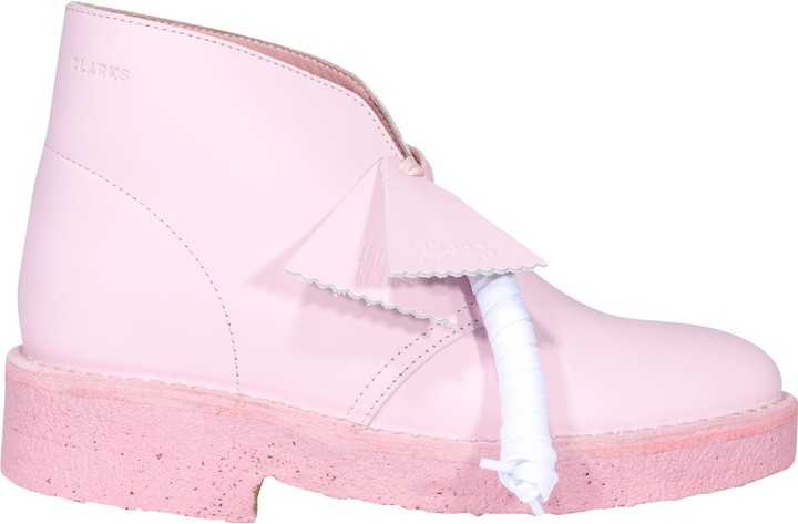 clarks desert boots pink
