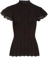 Thumbnail for your product : Rebecca Taylor Lace Trim Pointelle Top