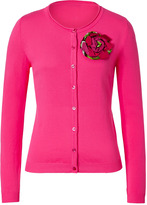 Thumbnail for your product : Moschino Cheap & Chic Hot Pink Cotton Cardigan with Flower Brooch
