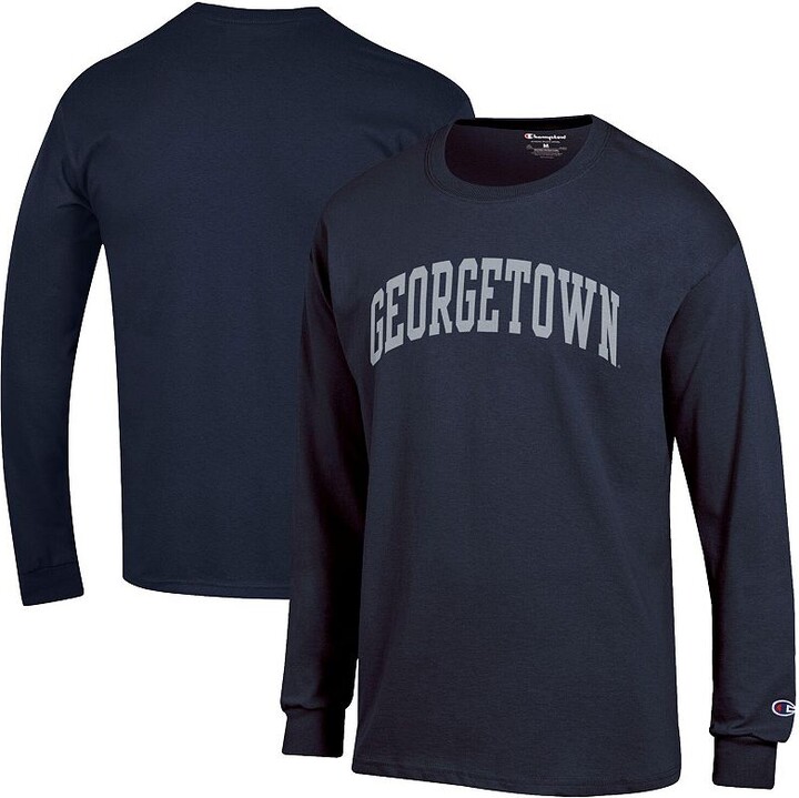 Men's Champion Navy Georgetown Hoyas Basic Arch Long Sleeve T-Shirt