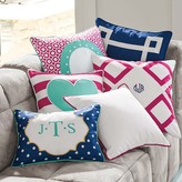 Thumbnail for your product : Pottery Barn Teen Lattice Monogram Pillow Cover, 18&quotx18&quot, Black