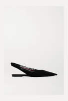 Balenciaga - Knife Logo-print Jersey And Leather Point-toe Flats - Black